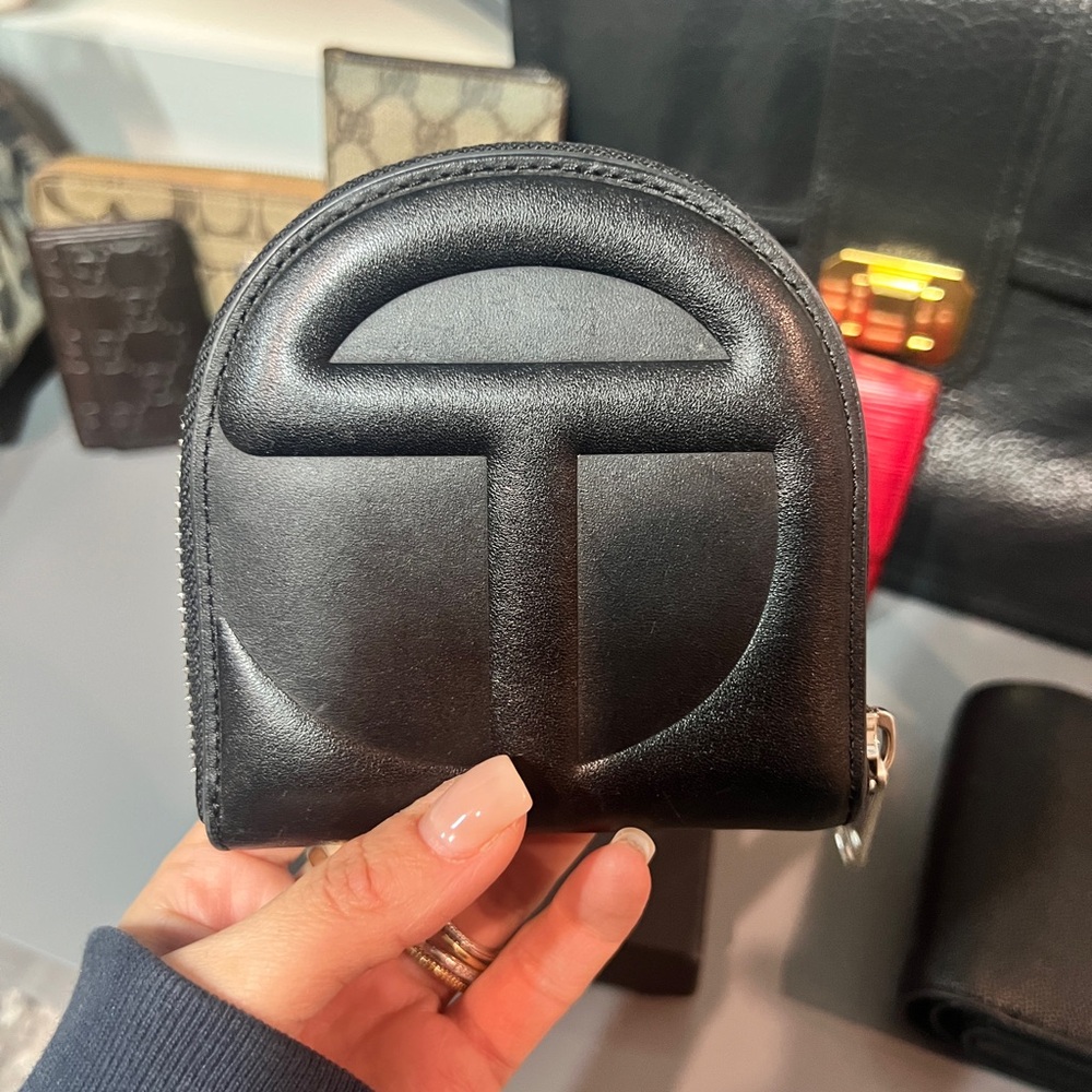 Telfar Black Leather Wallet